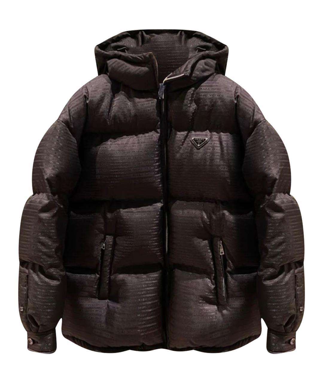 PRADA Черный полиамидовый пуховик, фото 1