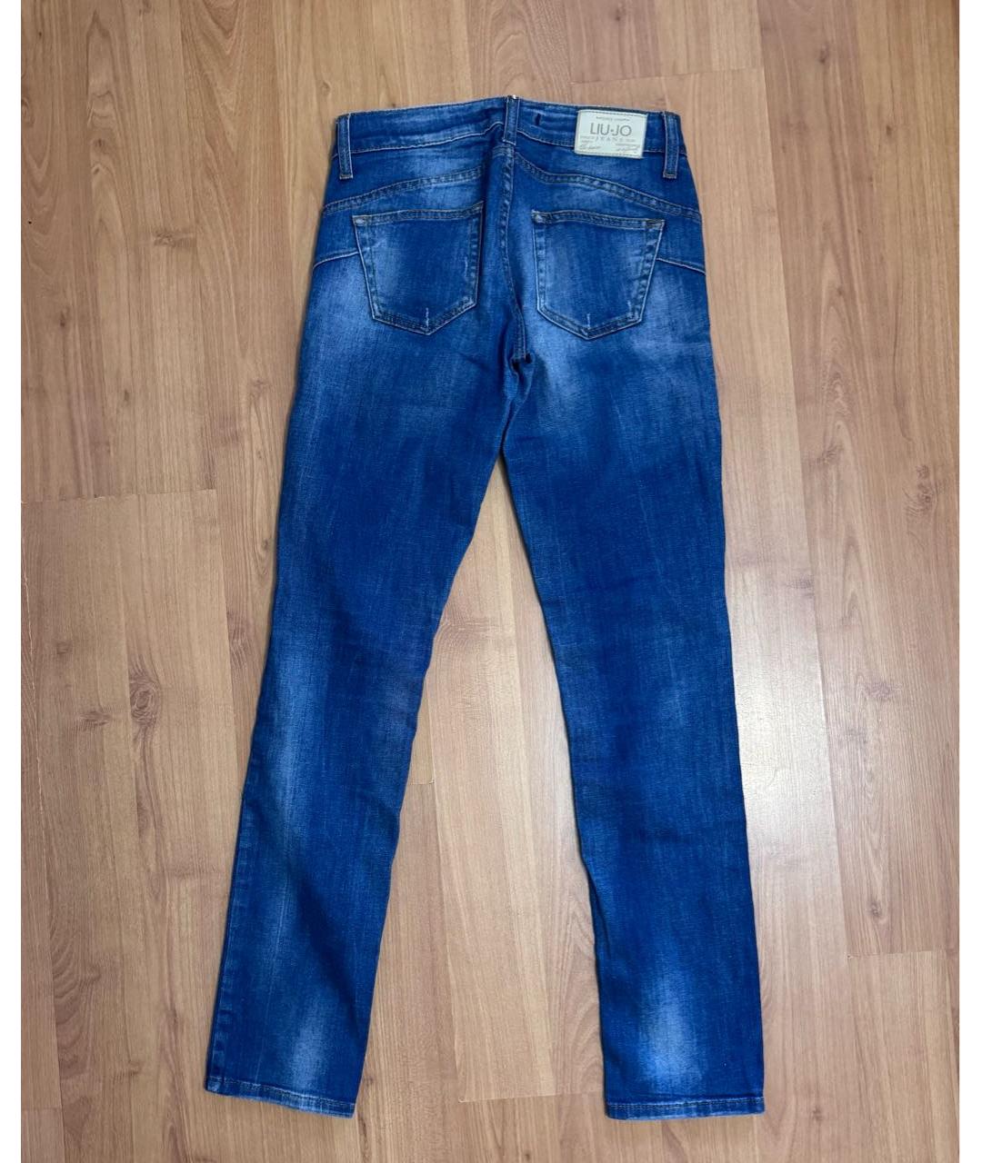 LIU JO Синие хлопковые прямые джинсы, фото 2