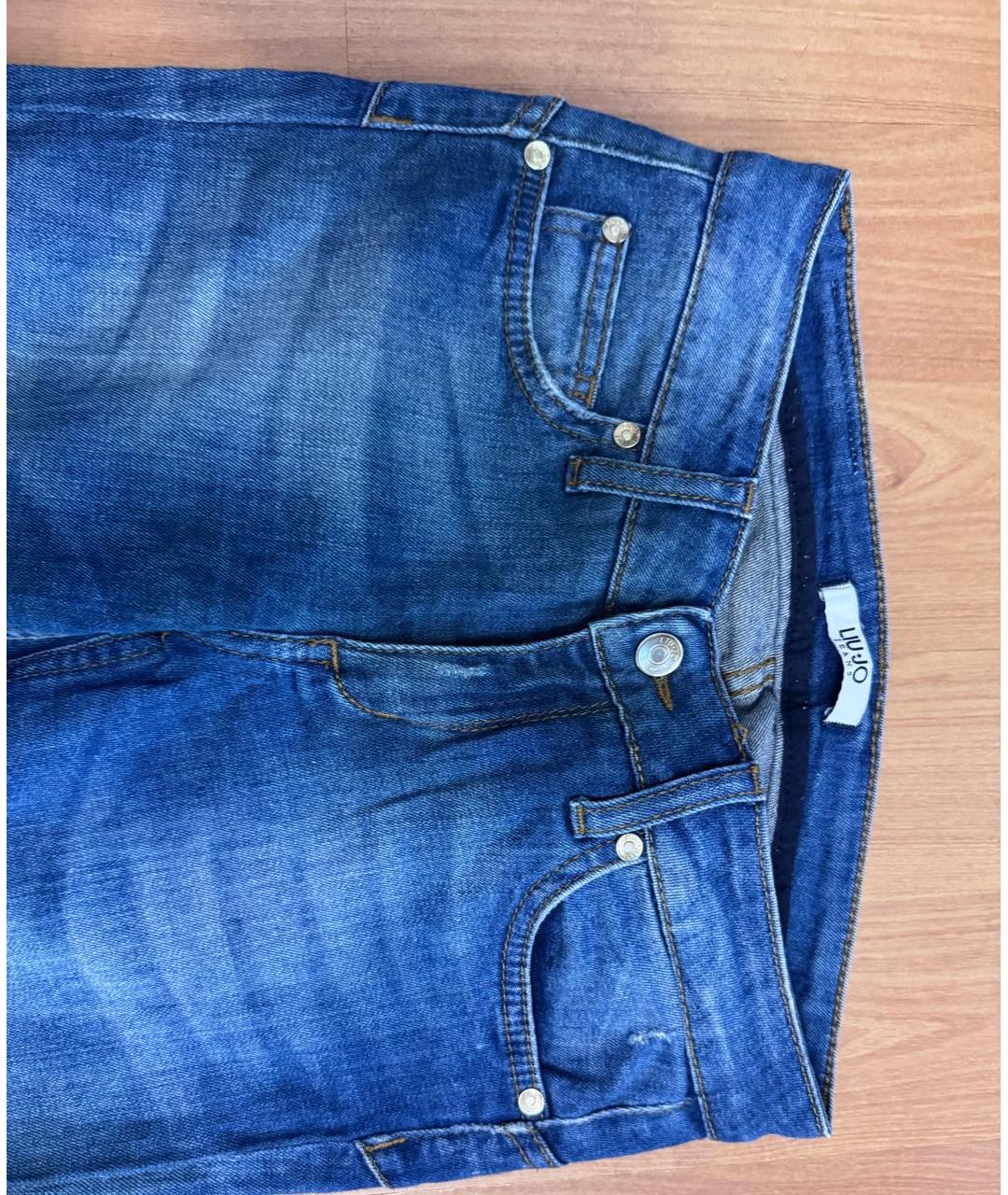 LIU JO Синие хлопковые прямые джинсы, фото 3