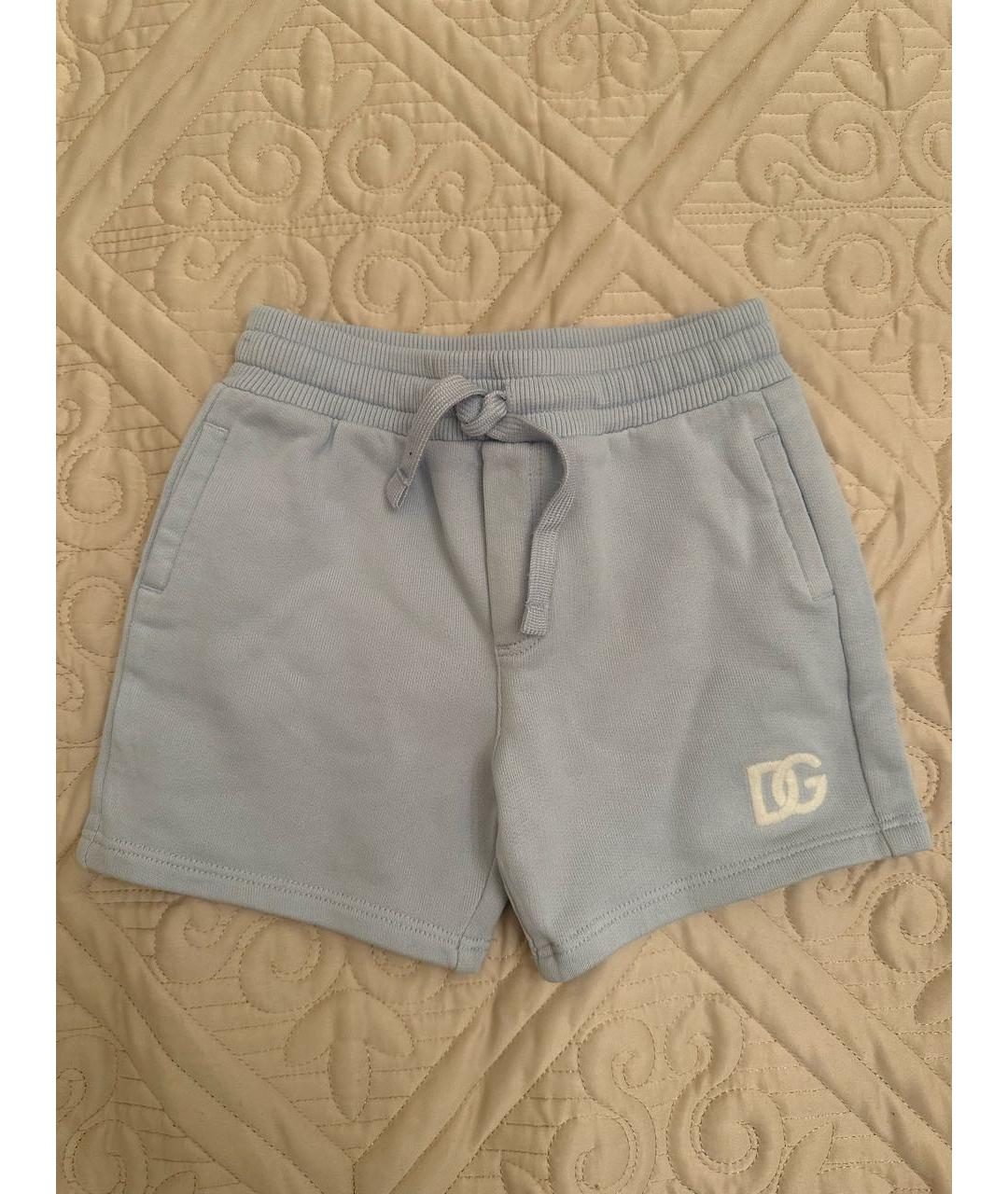 DOLCE&GABBANA Голубые хлопковые детские шорты, фото 5
