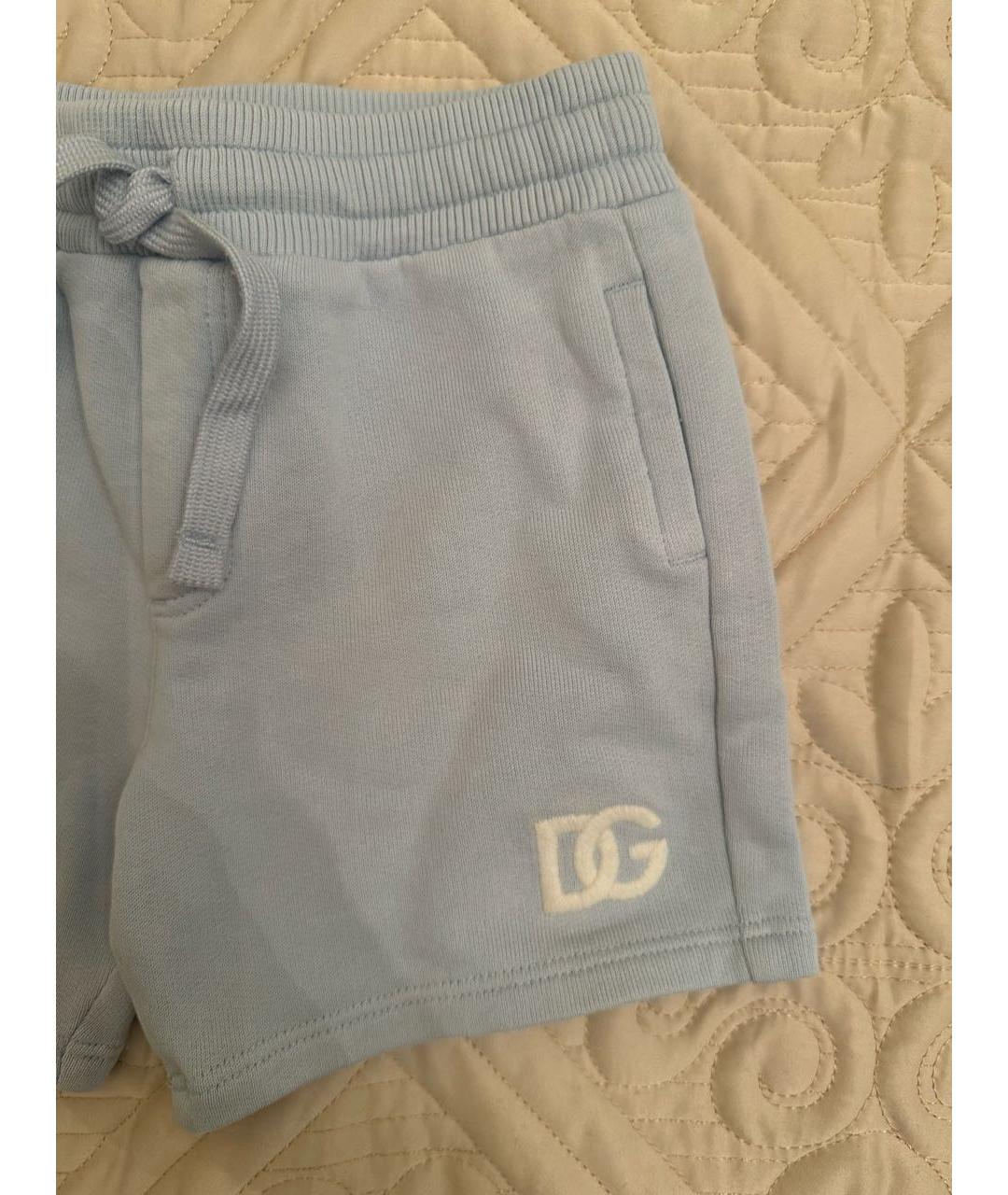 DOLCE&GABBANA Голубые хлопковые детские шорты, фото 3
