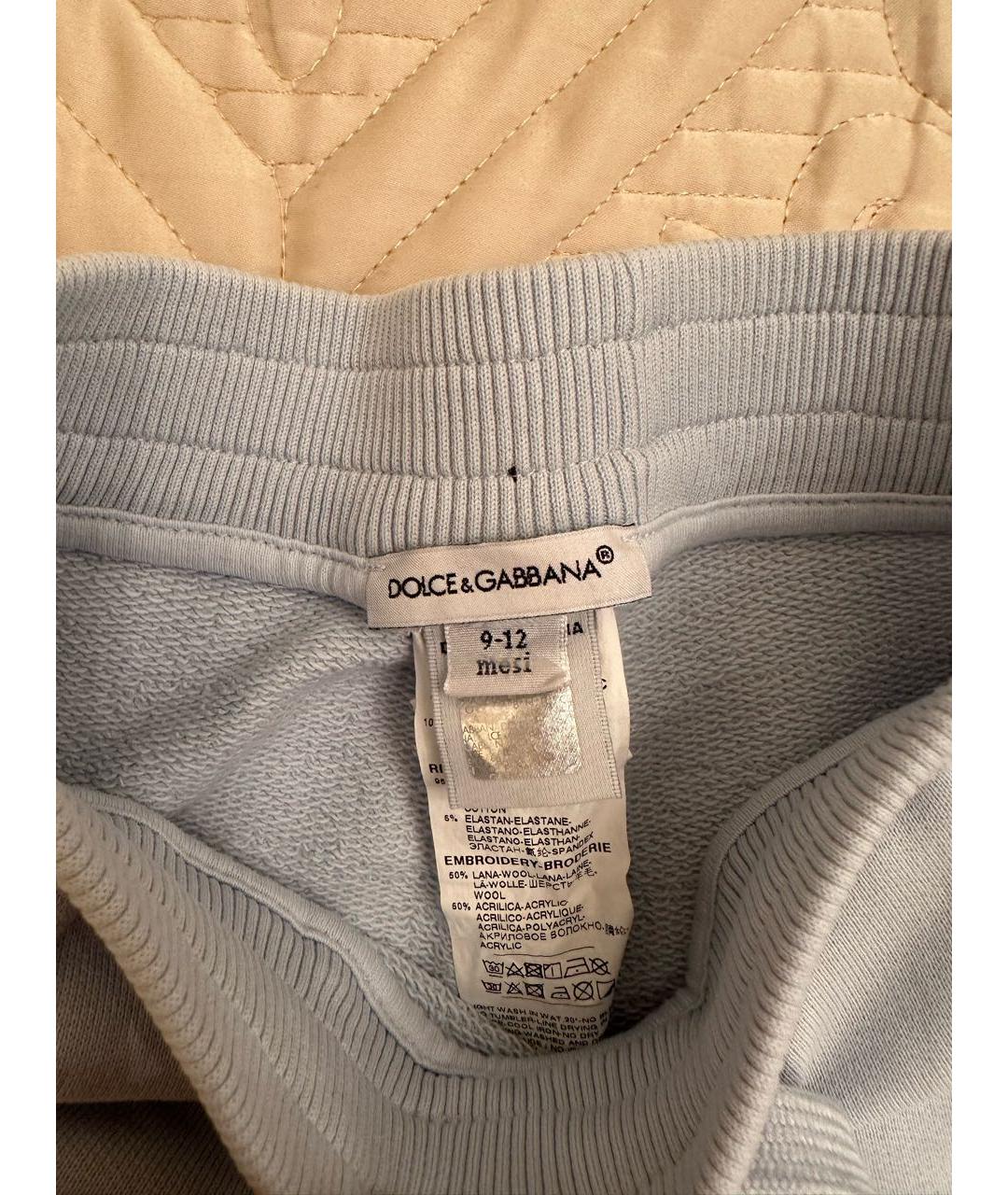 DOLCE&GABBANA Голубые хлопковые детские шорты, фото 4