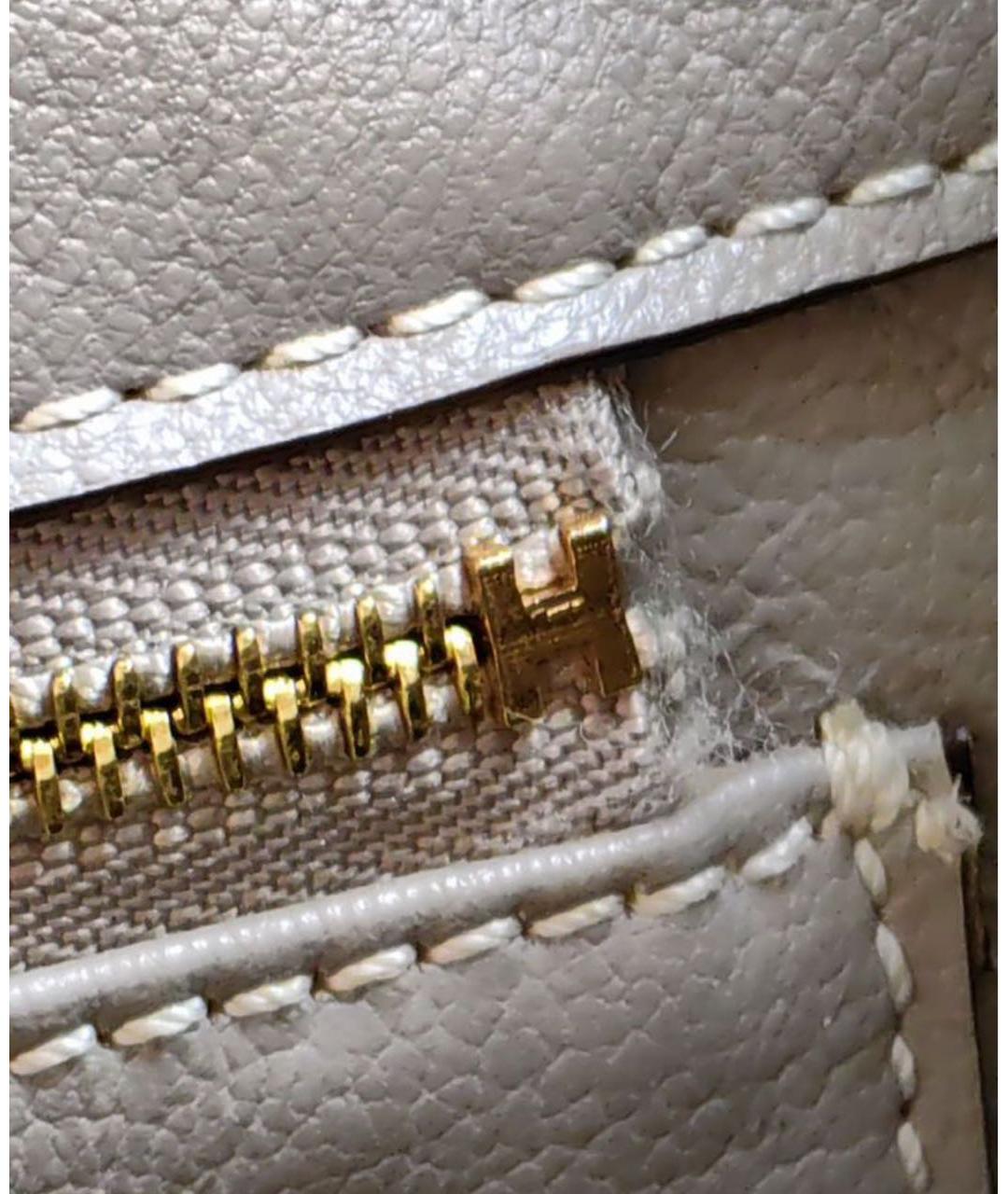 HERMES Серая кожаная сумка тоут, фото 4