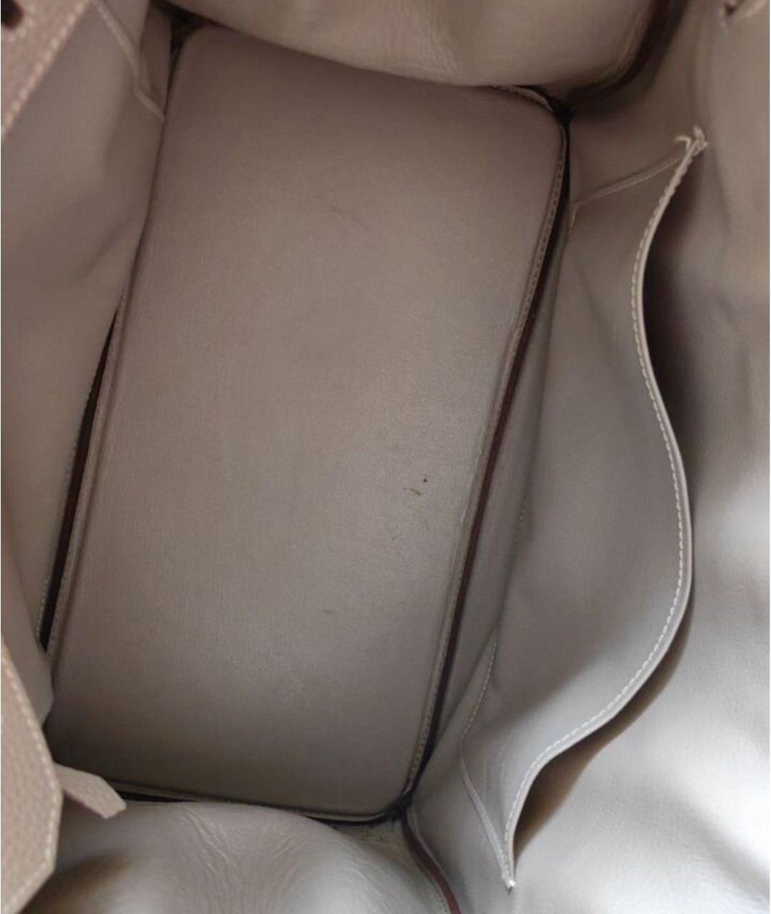 HERMES Серая кожаная сумка тоут, фото 2