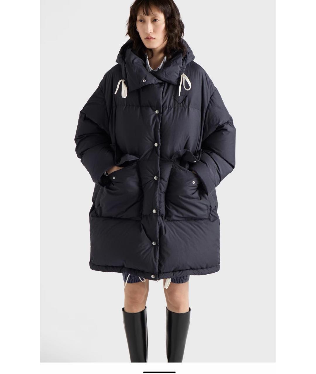 PRADA Темно-синий хлопковый пуховик, фото 2