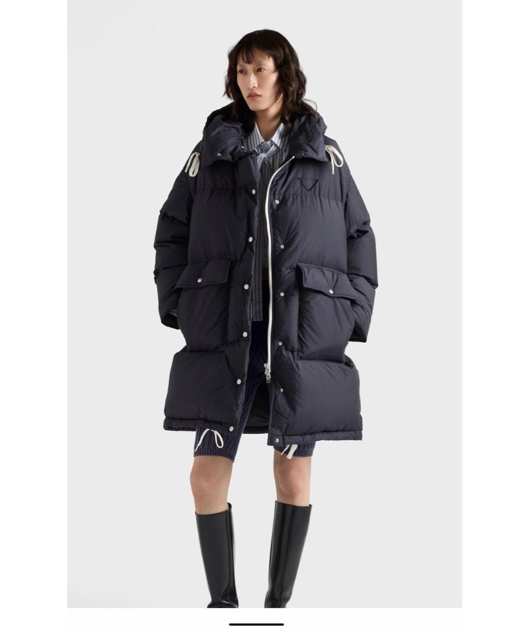 PRADA Темно-синий хлопковый пуховик, фото 3