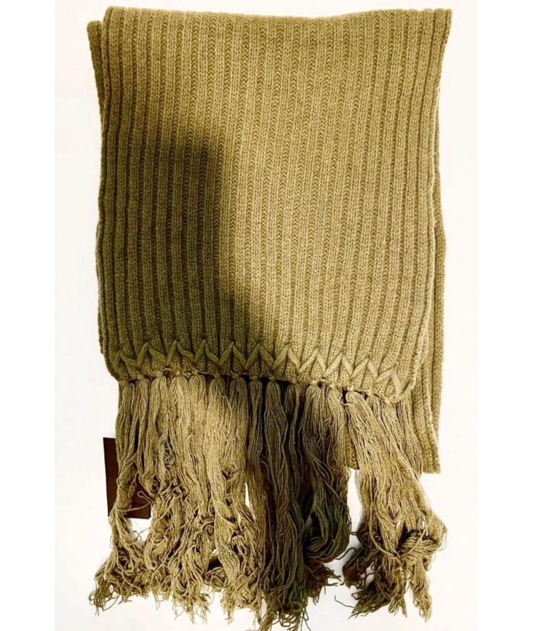 YOHJI YAMAMOTO Хаки шерстяной шарф, фото 5