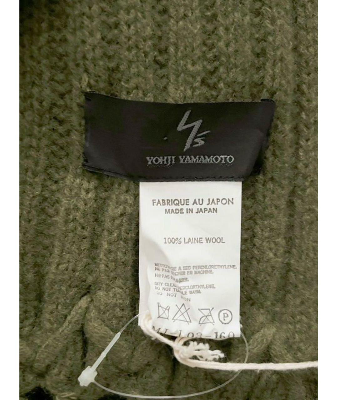 YOHJI YAMAMOTO Хаки шерстяной шарф, фото 3