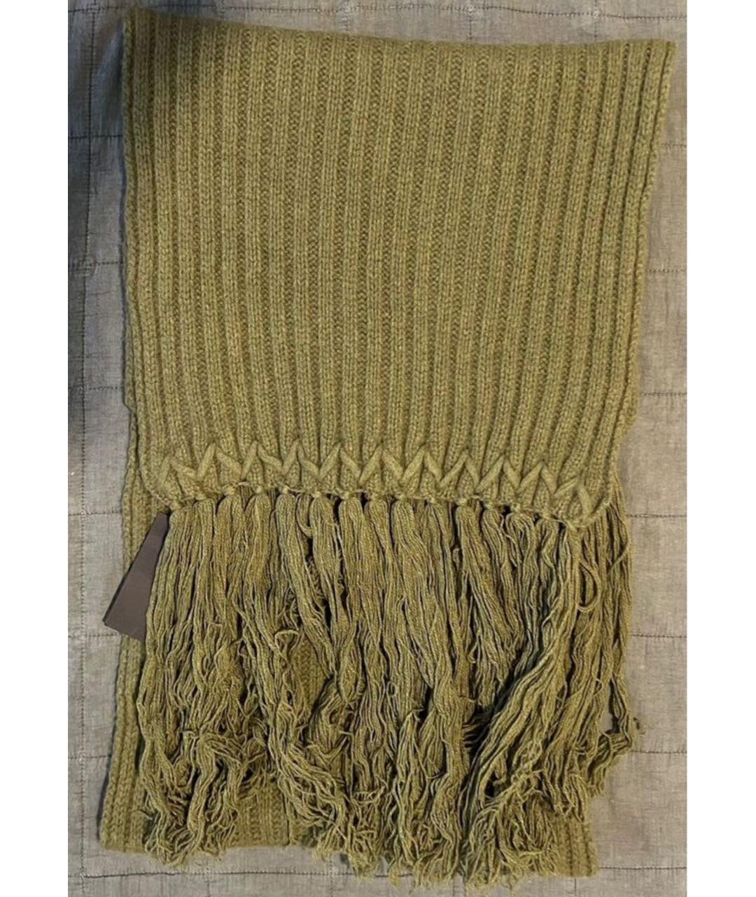 YOHJI YAMAMOTO Хаки шерстяной шарф, фото 2