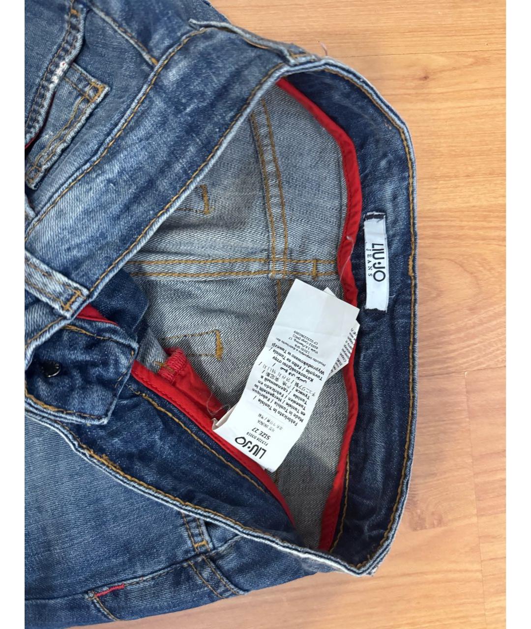 LIU JO Синие хлопко-эластановые джинсы слим, фото 3