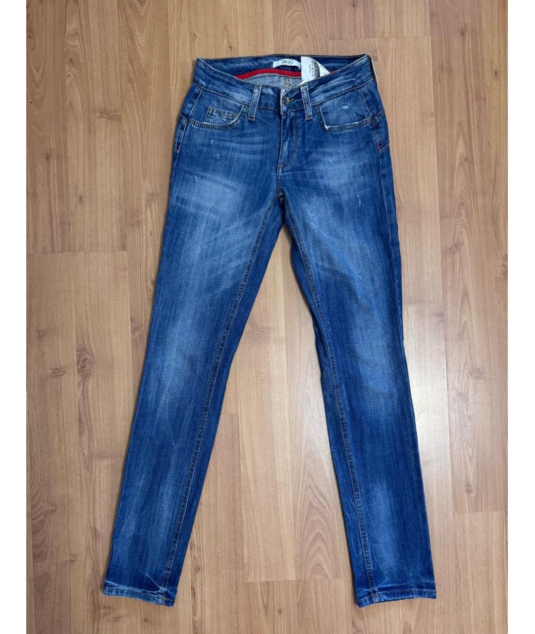 LIU JO Синие хлопко-эластановые джинсы слим, фото 4