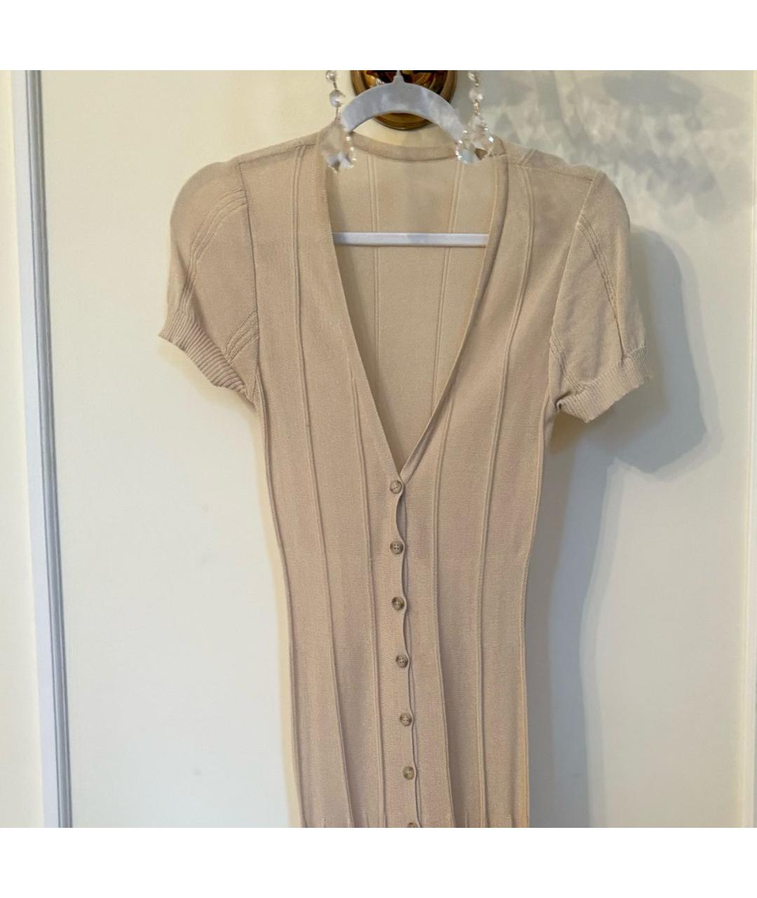 JACQUEMUS Бежевое хлопковое повседневное платье, фото 5