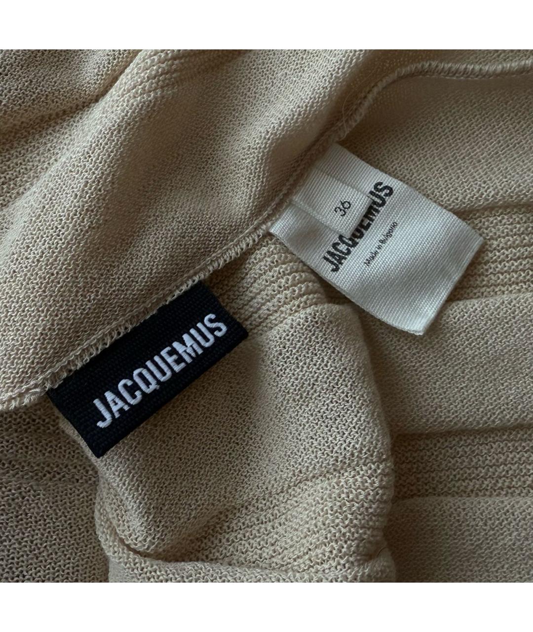 JACQUEMUS Бежевое хлопковое повседневное платье, фото 7