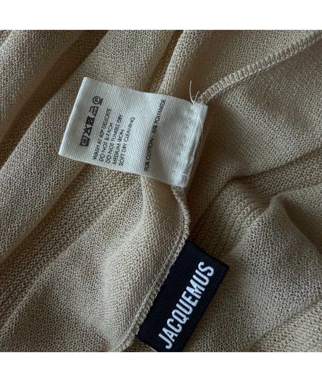 JACQUEMUS Бежевое хлопковое повседневное платье, фото 6