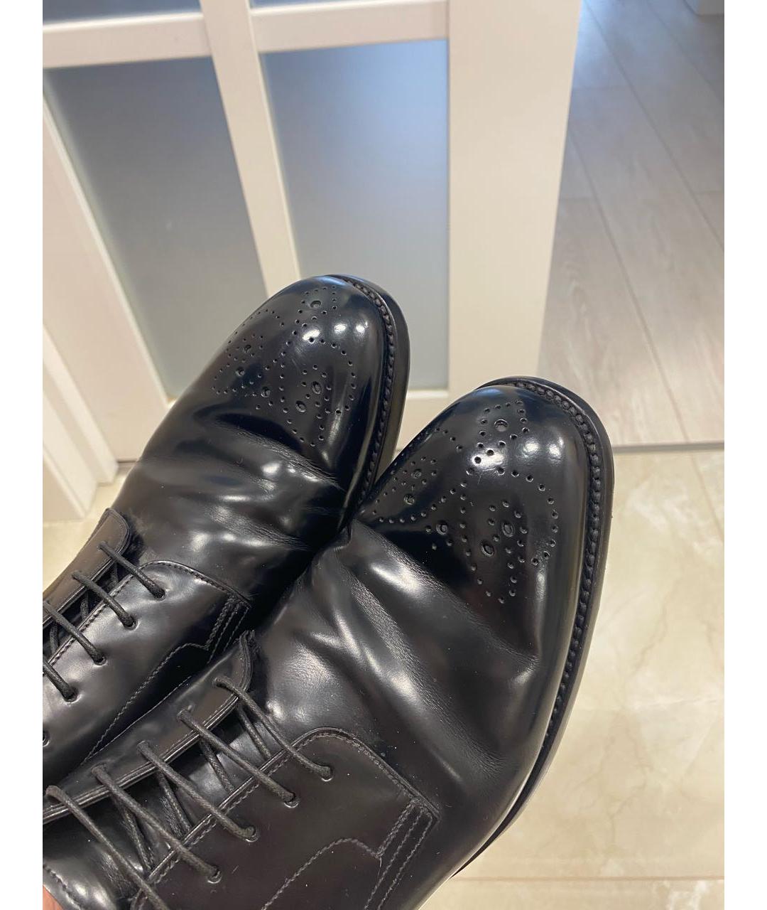 BRIONI Черные кожаные туфли, фото 4