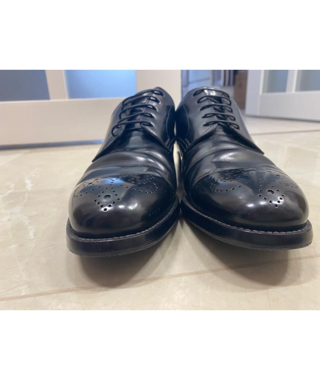 BRIONI Черные кожаные туфли, фото 2