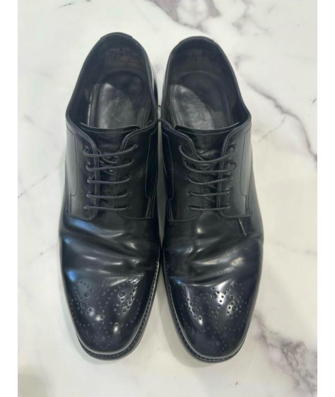 BRIONI Черные кожаные туфли, фото 3