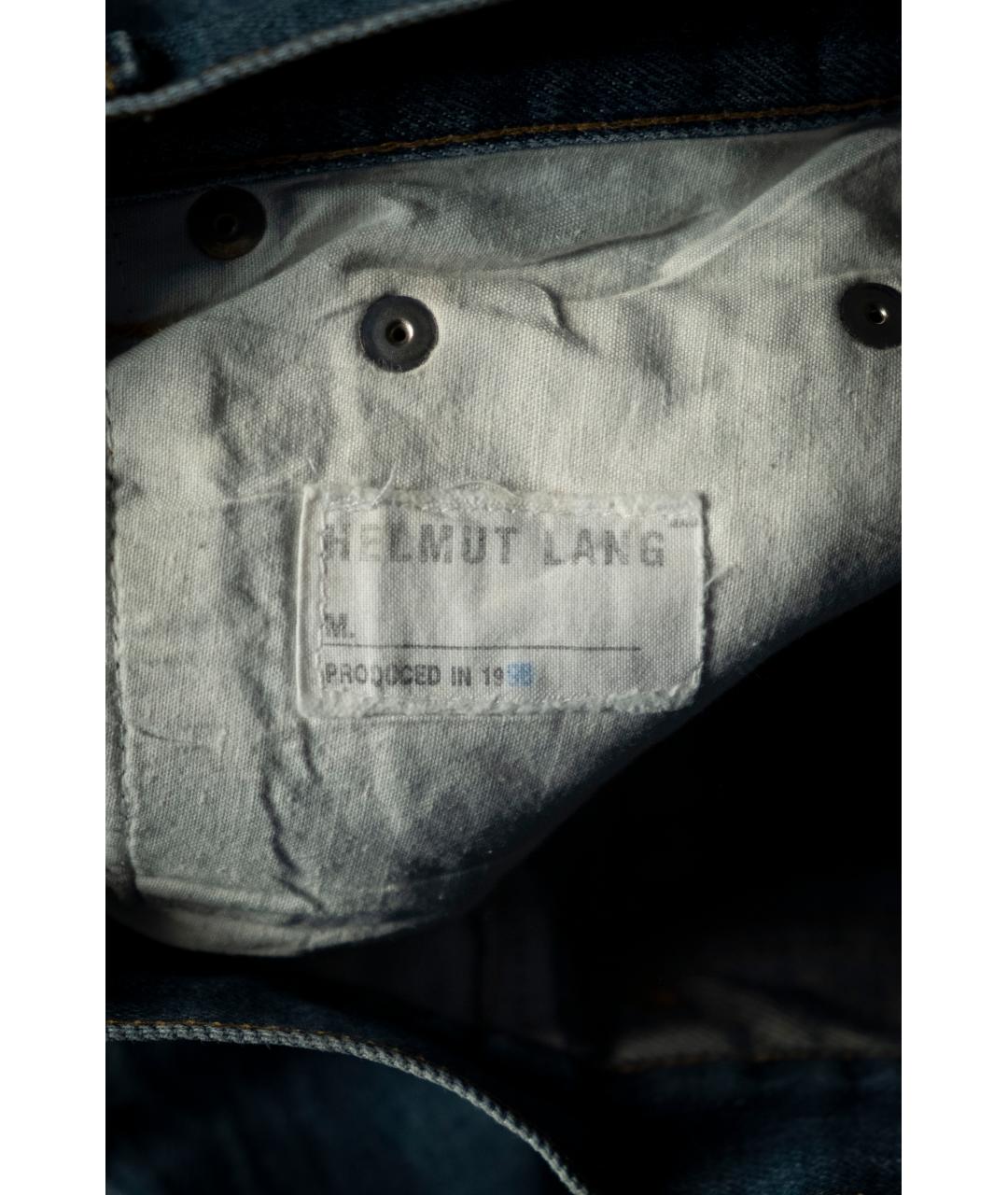 HELMUT LANG Голубые хлопковые прямые джинсы, фото 4