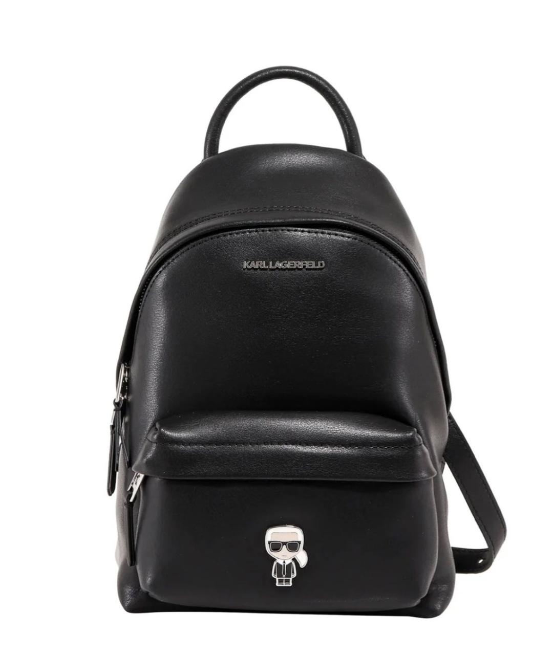 KARL LAGERFELD Черный кожаный рюкзак, фото 7