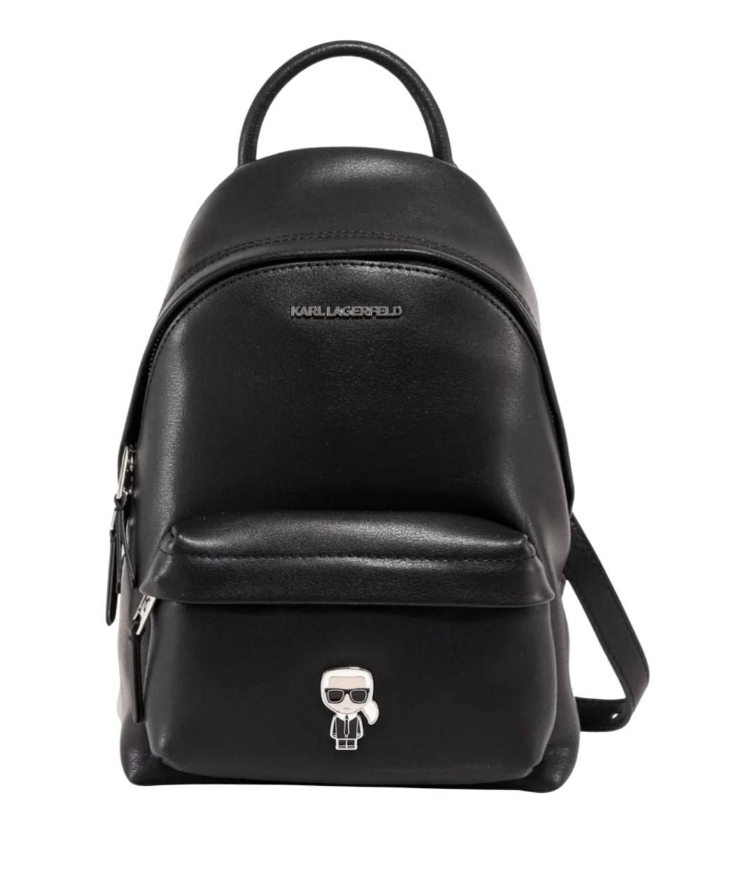 KARL LAGERFELD Черный кожаный рюкзак, фото 1