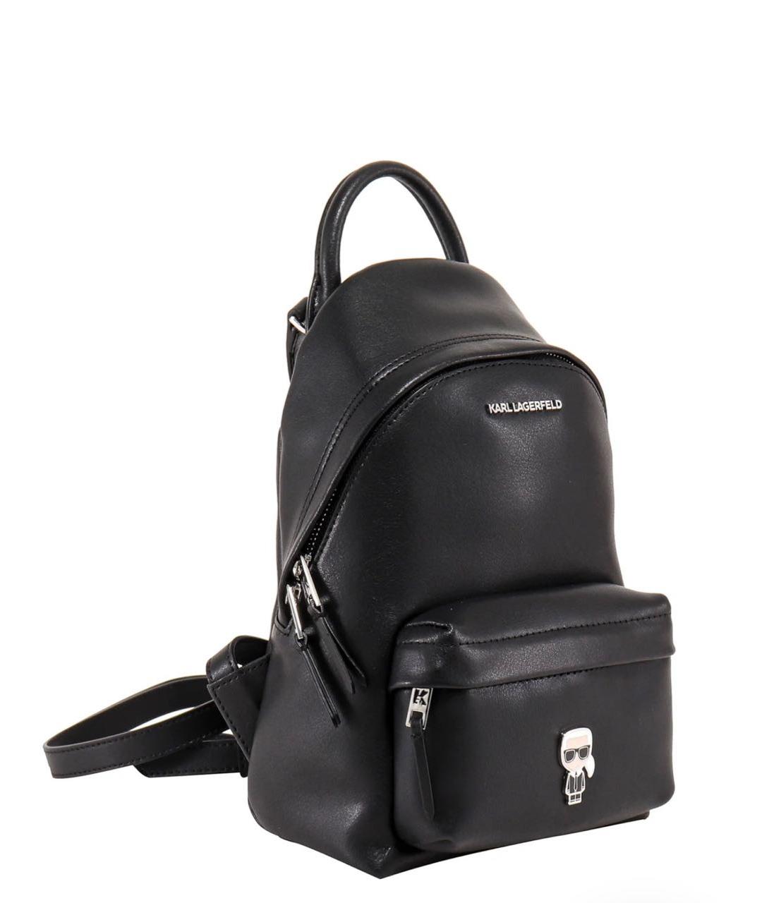 KARL LAGERFELD Черный кожаный рюкзак, фото 2