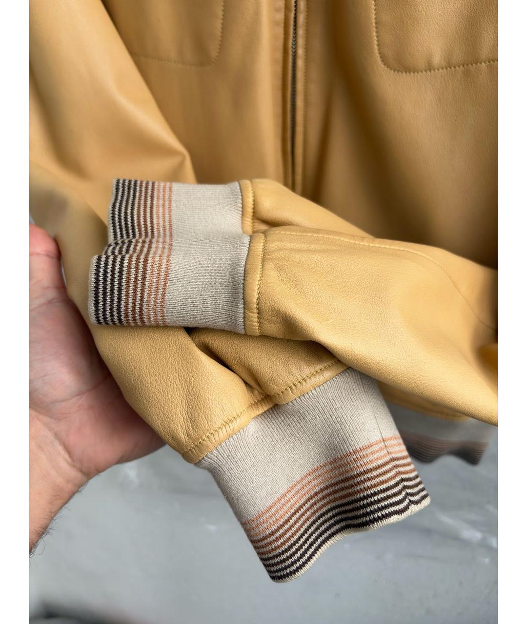 HERMES Желтая кожаная куртка, фото 6
