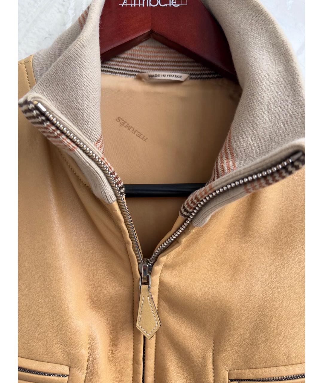 HERMES Желтая кожаная куртка, фото 3