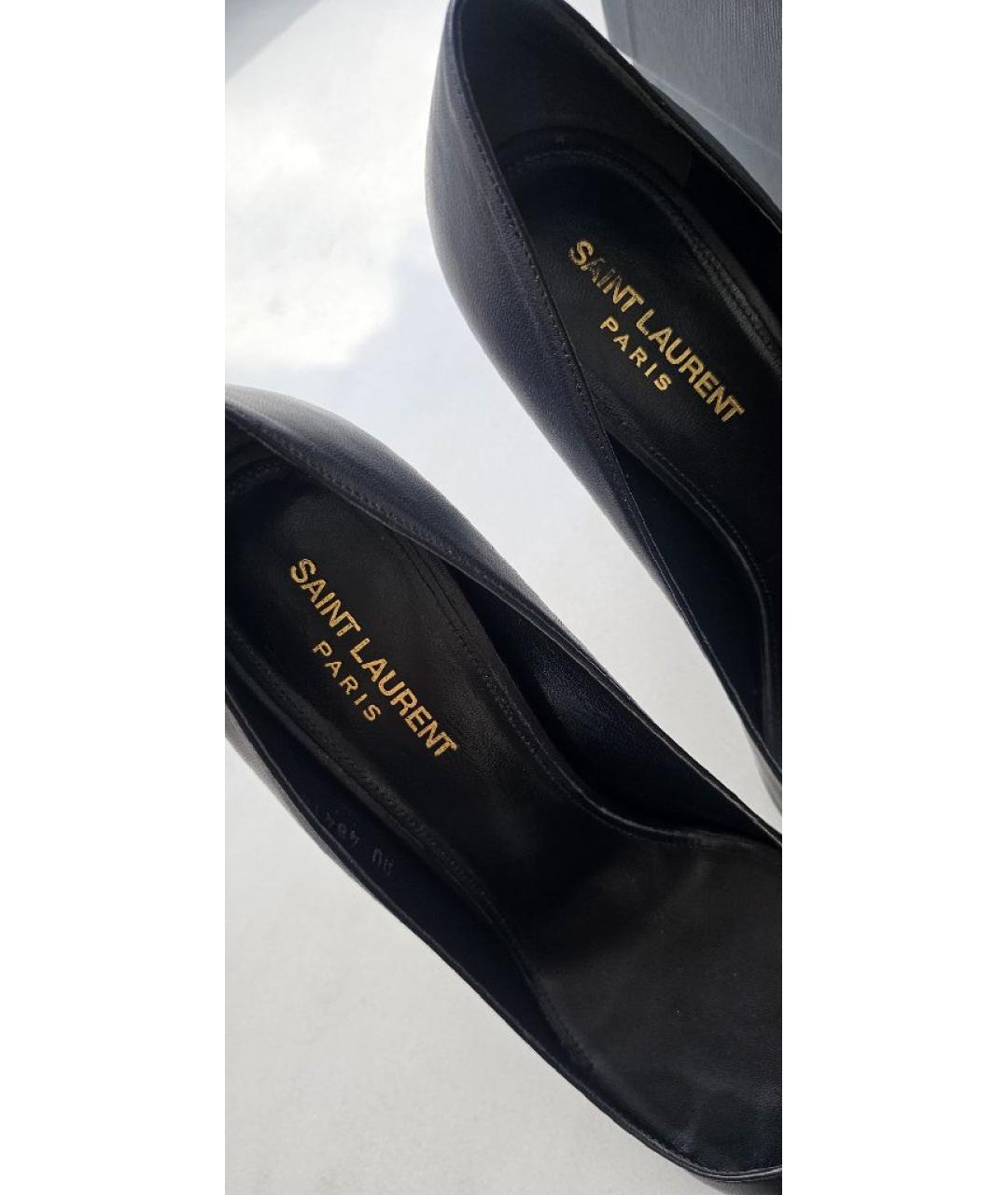 SAINT LAURENT Черные кожаные туфли, фото 7