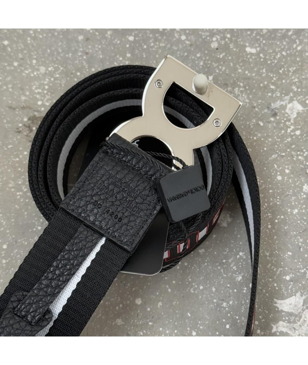 DOLCE&GABBANA Черный кожаный ремень, фото 6