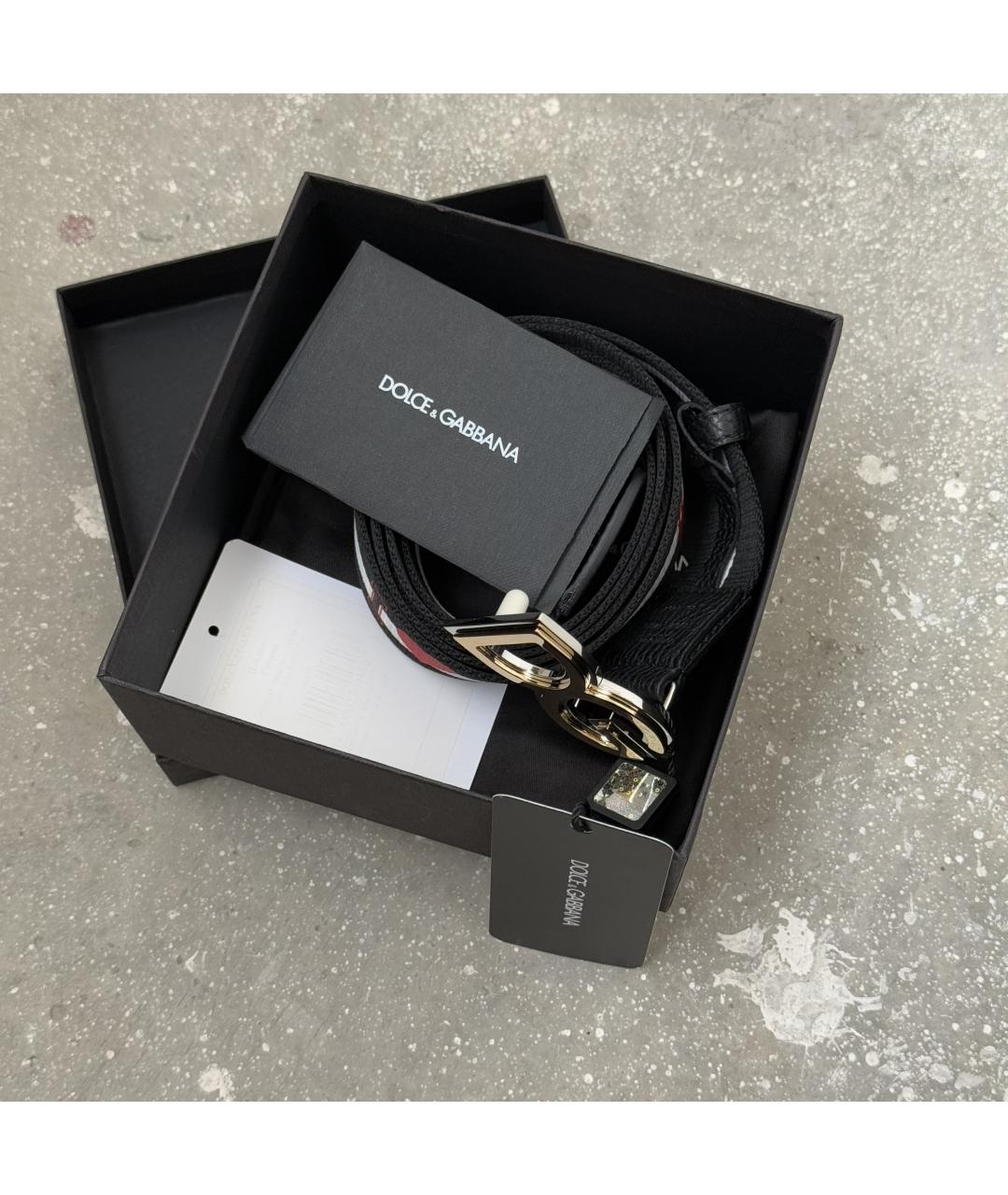 DOLCE&GABBANA Черный кожаный ремень, фото 8