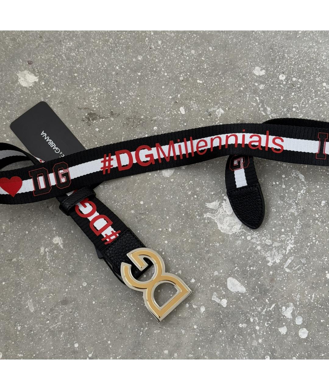 DOLCE&GABBANA Черный кожаный ремень, фото 3