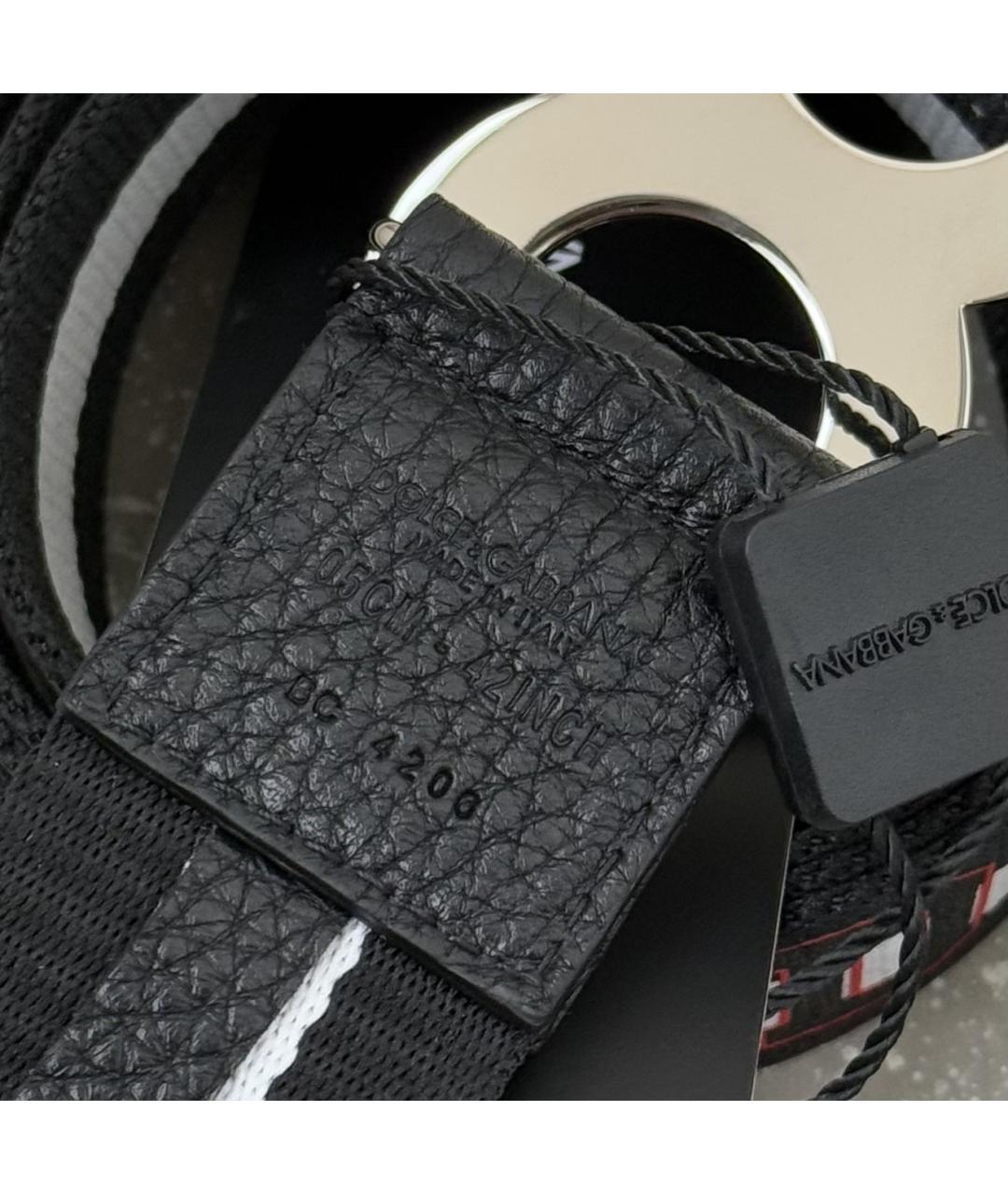 DOLCE&GABBANA Черный кожаный ремень, фото 5