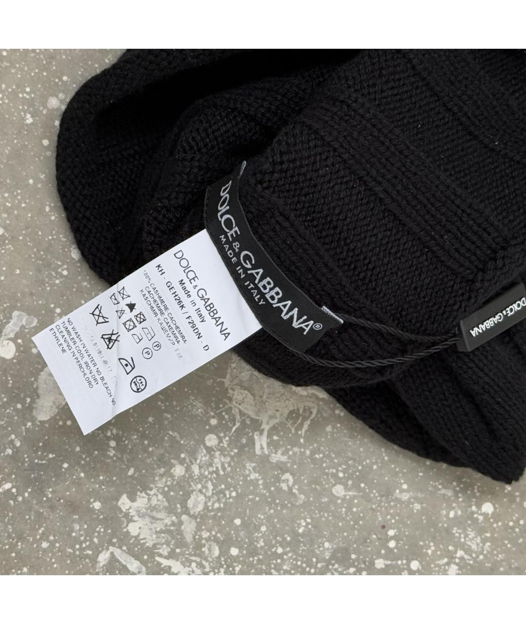 DOLCE&GABBANA Черная кашемировая шапка, фото 5