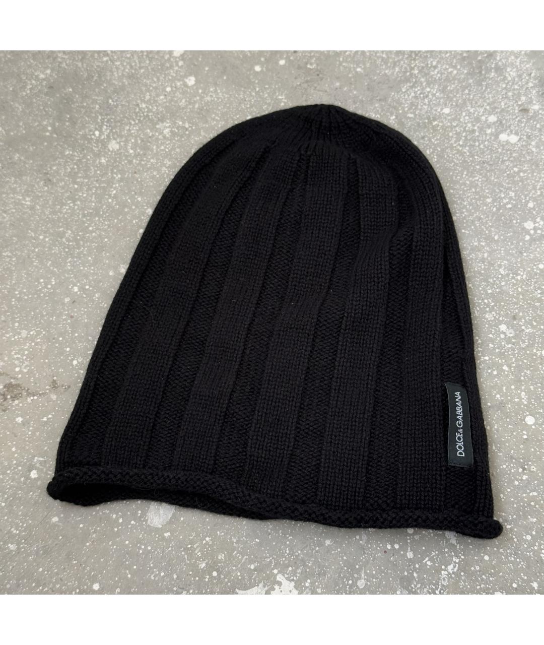 DOLCE&GABBANA Черная кашемировая шапка, фото 2