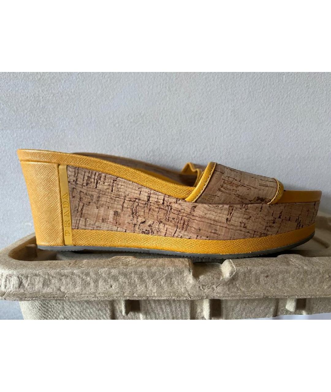 PRADA Желтые сабо, фото 2