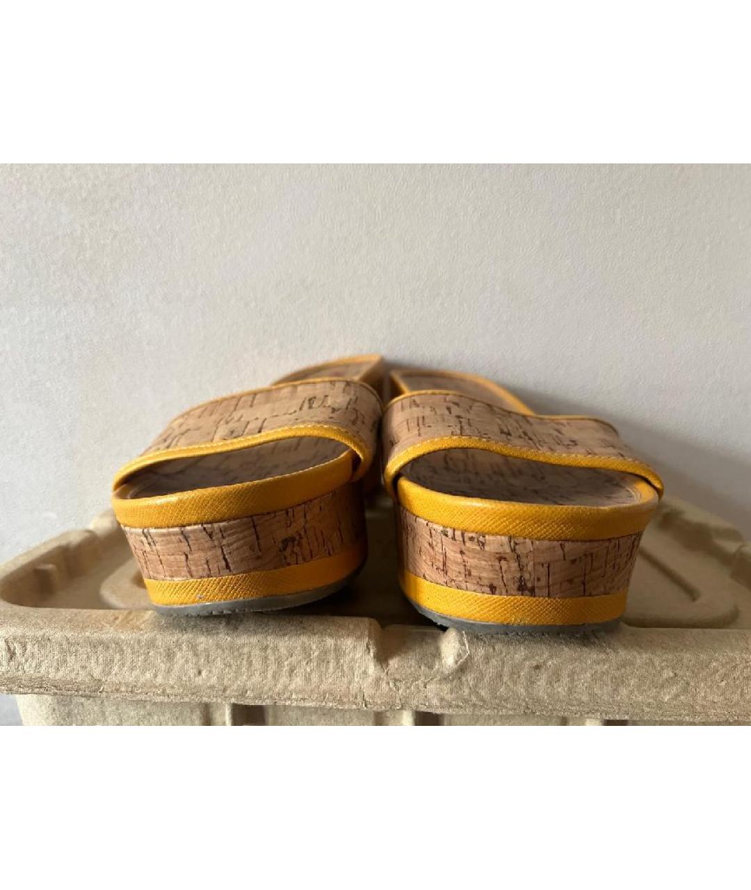 PRADA Желтые сабо, фото 5