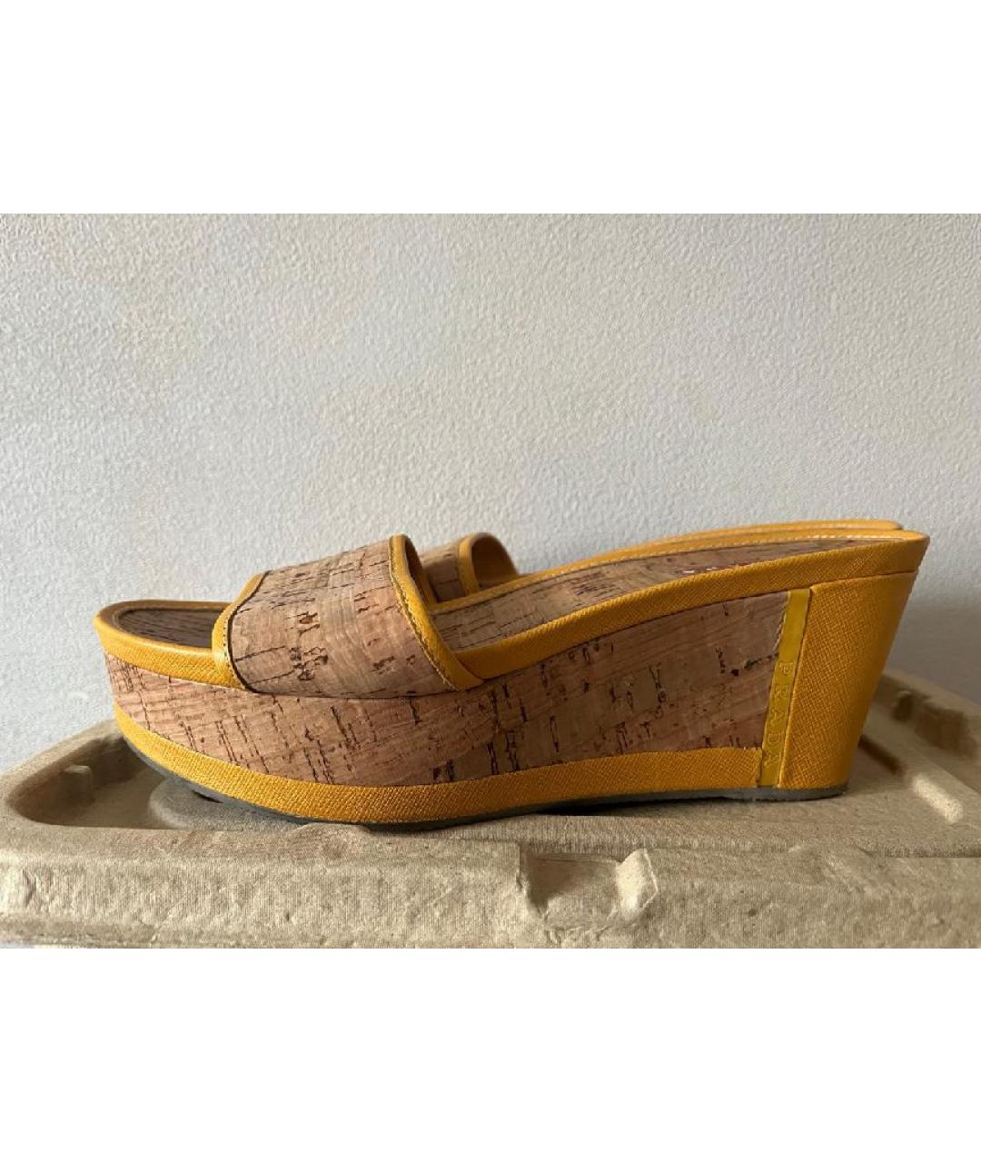 PRADA Желтые сабо, фото 7