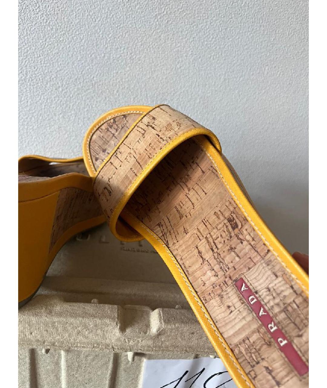 PRADA Желтые сабо, фото 3