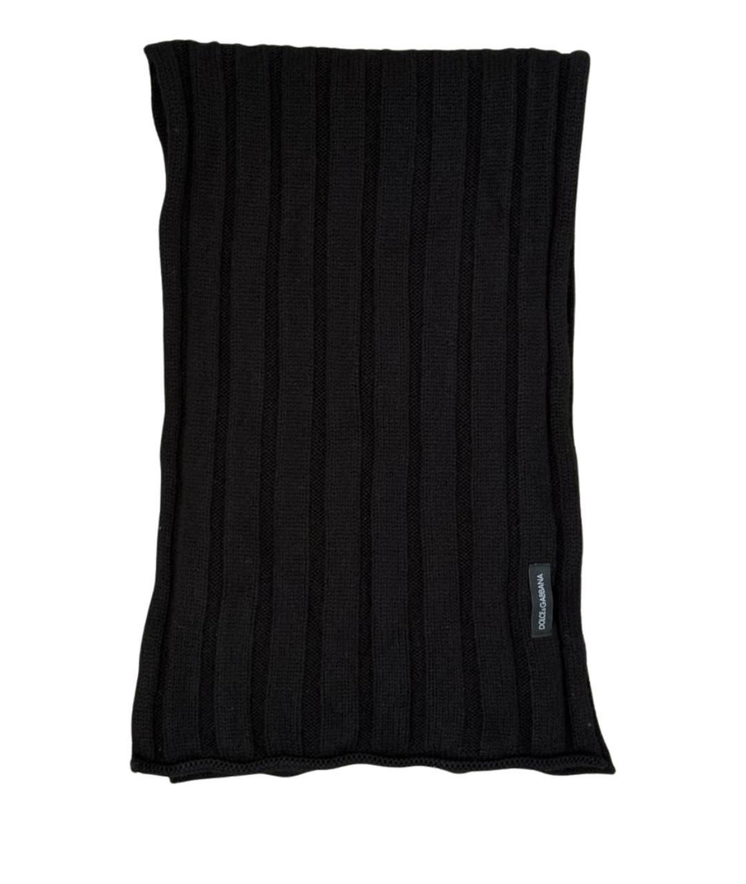 DOLCE&GABBANA Черный кашемировый шарф, фото 1