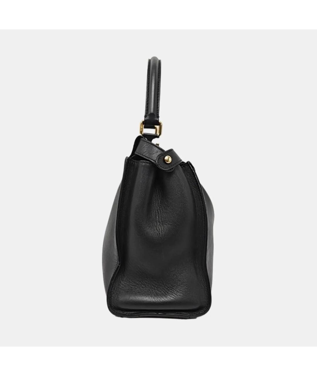 FENDI Черная кожаная сумка тоут, фото 3