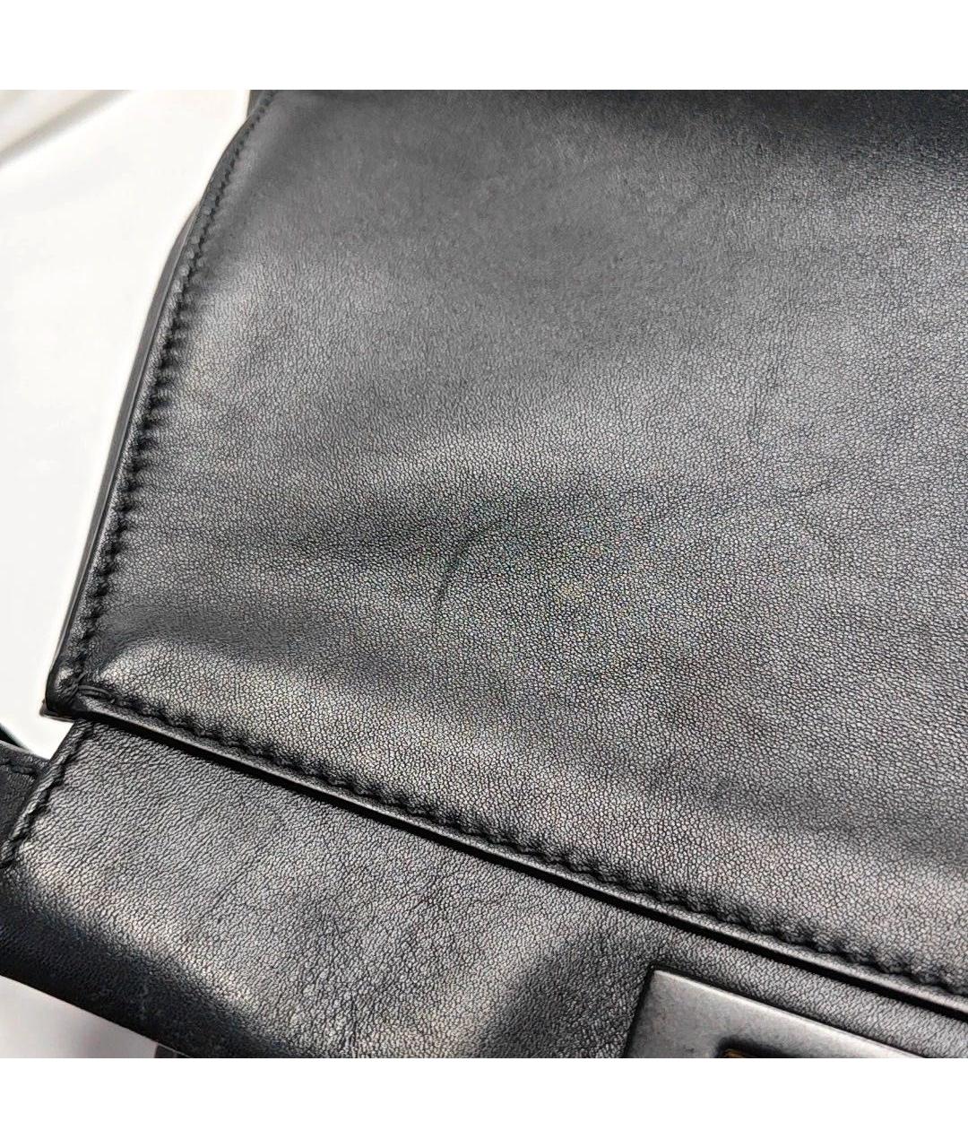 FENDI Черная кожаная сумка тоут, фото 7