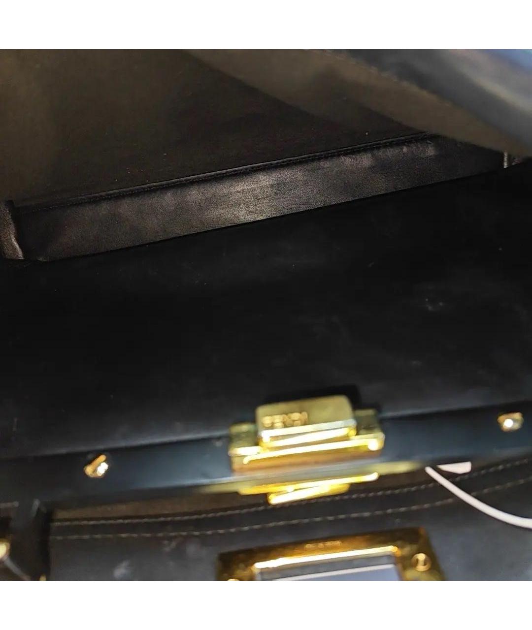 FENDI Черная кожаная сумка тоут, фото 6