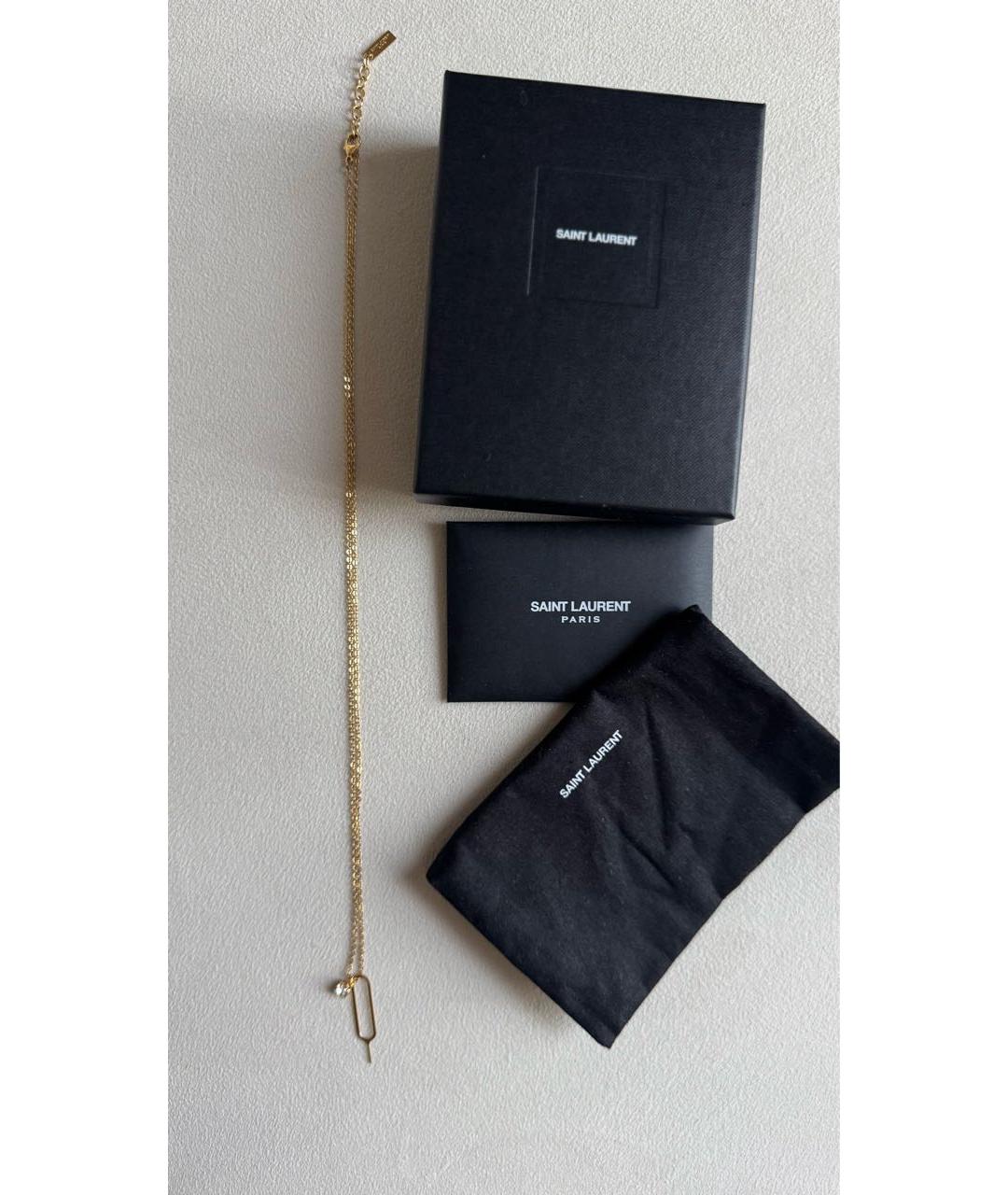 SAINT LAURENT Золотое металлическое колье, фото 2