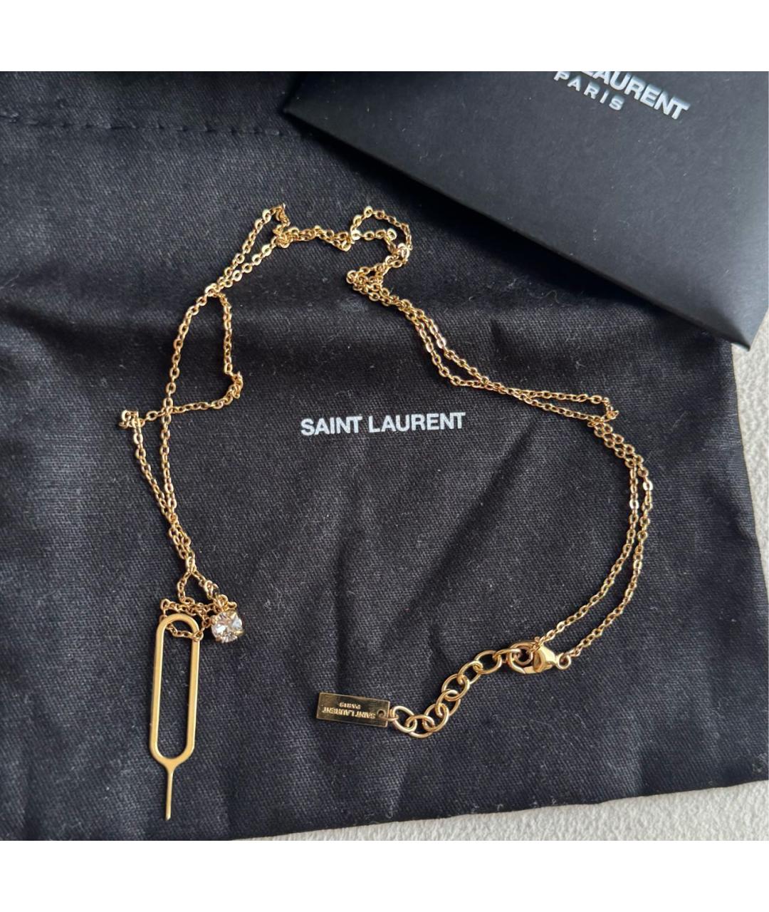 SAINT LAURENT Золотое металлическое колье, фото 5
