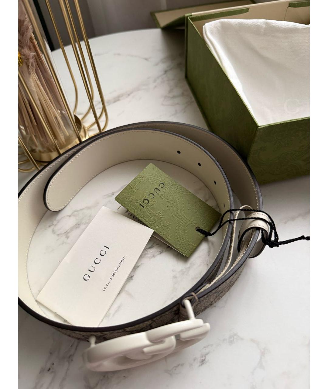 GUCCI Бежевый ремень, фото 5