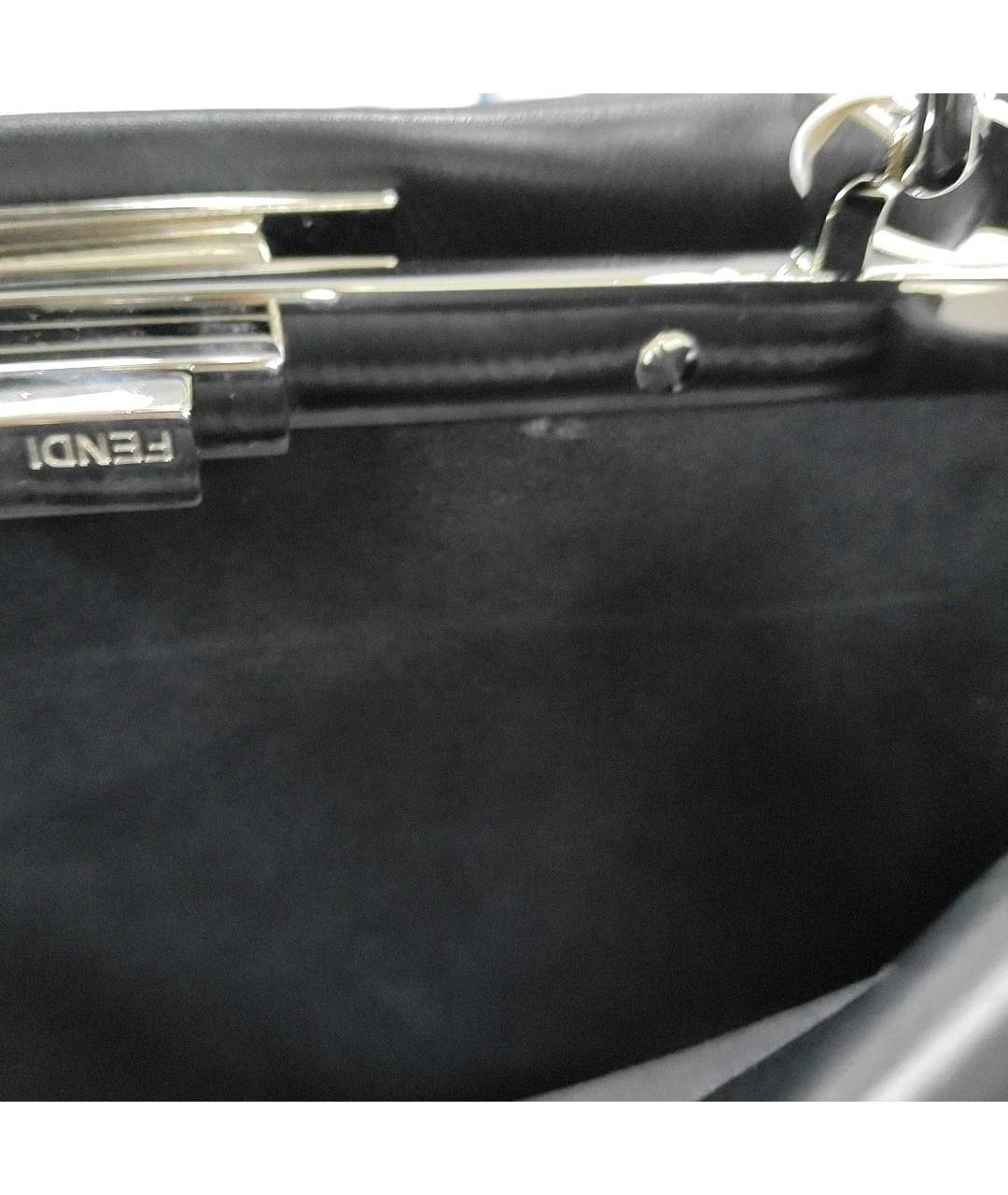 FENDI Черная кожаная сумка тоут, фото 8