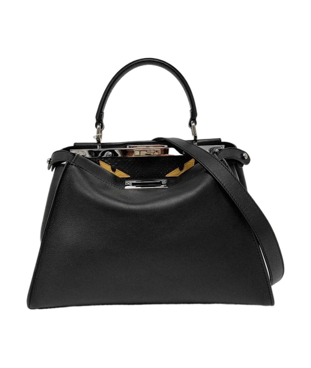 FENDI Черная кожаная сумка тоут, фото 9