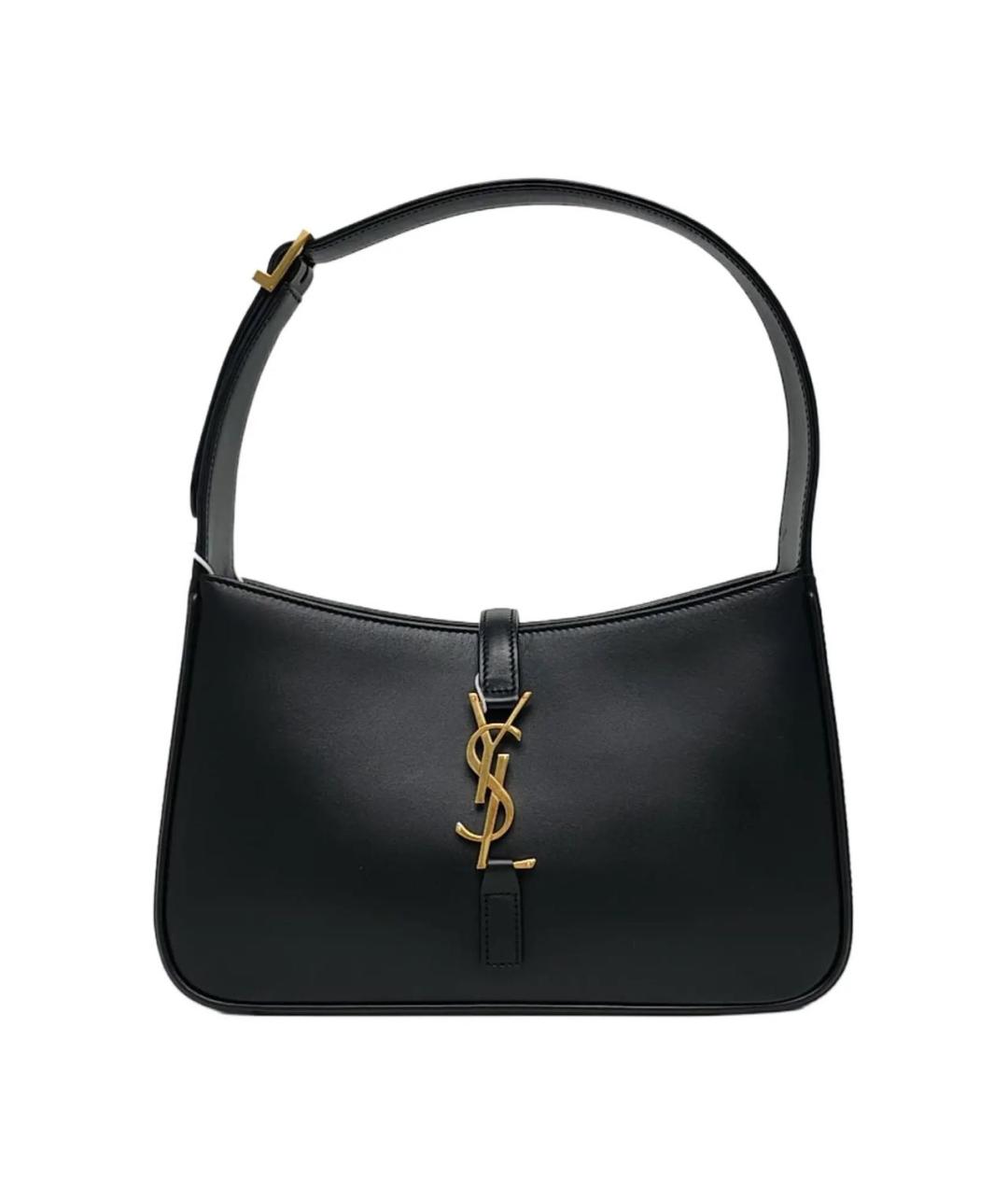 SAINT LAURENT Черная кожаная сумка с короткими ручками, фото 9