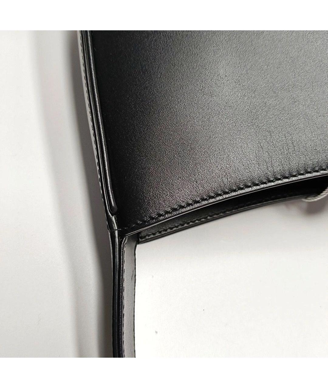 SAINT LAURENT Черная кожаная сумка с короткими ручками, фото 8