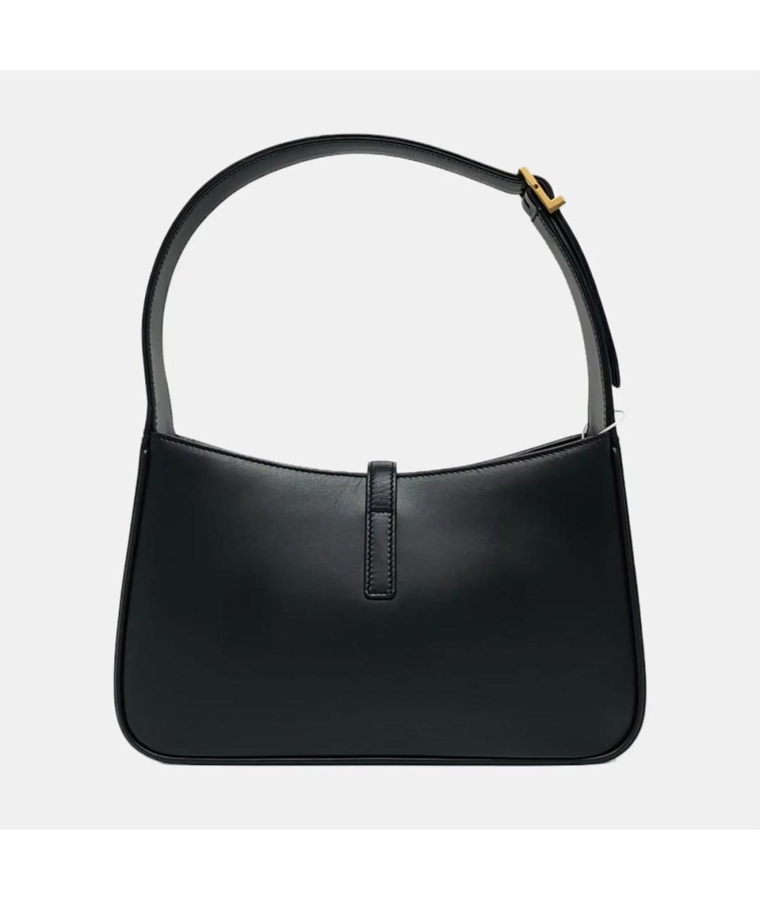 SAINT LAURENT Черная кожаная сумка с короткими ручками, фото 4